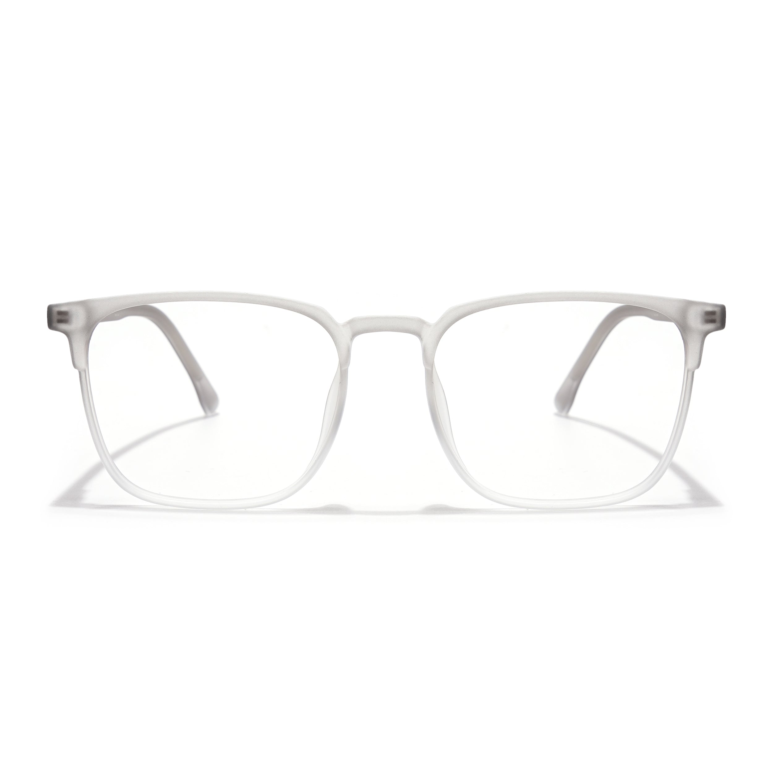 Voyage Thin Light Grey Square Eyeglasses for Men & Women (28806MG6523-C4)