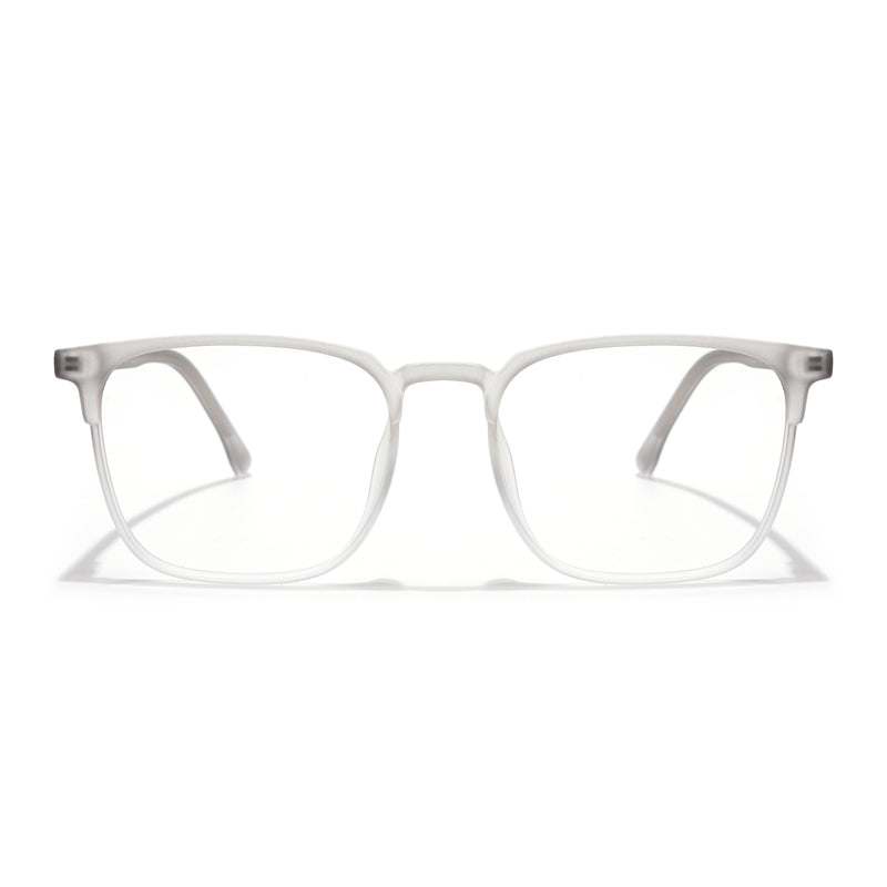 Voyage Thin Light Grey Square Eyeglasses for Men & Women (28806MG6523-C4)