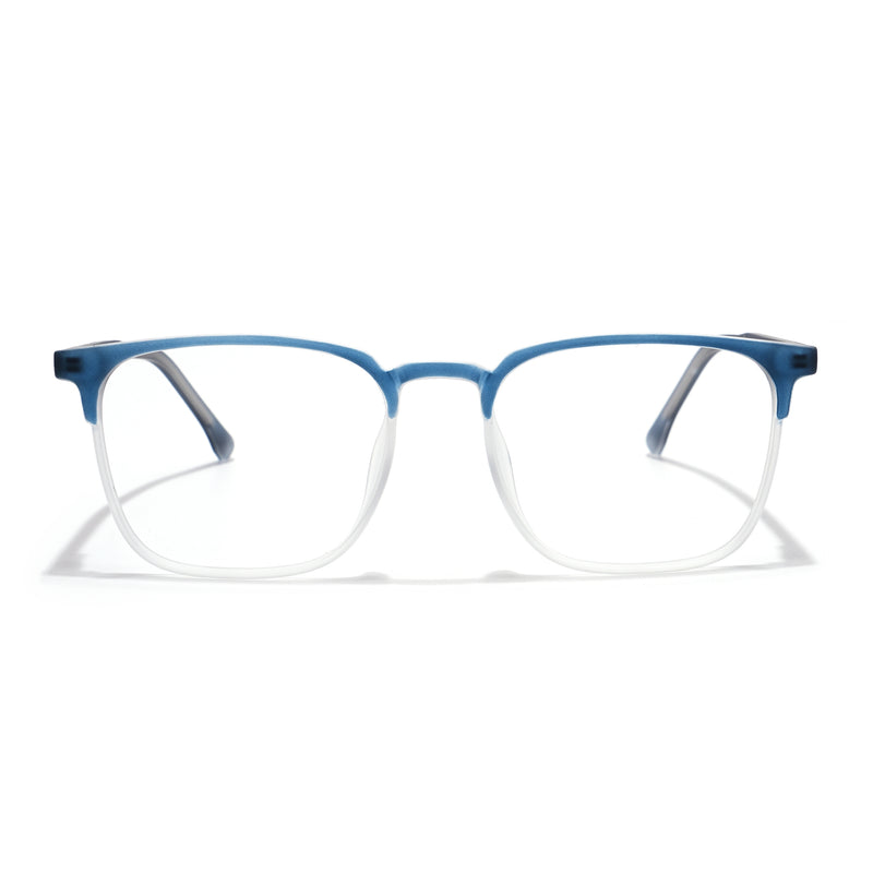 Voyage Thin Navy Blue & Transparent Square Eyeglasses for Men & Women (28806MG6525-C6)