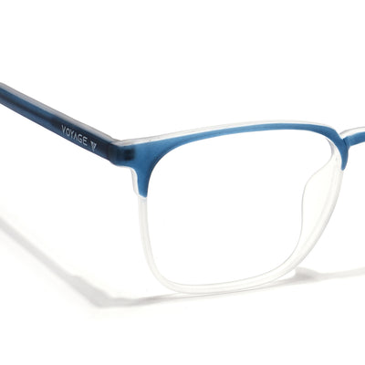 Voyage Navy Blue & Transparent Square Eyeglasses for Men & Women (28806MG6525-C6)