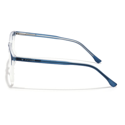 Voyage Navy Blue & Transparent Square Eyeglasses for Men & Women (28806MG6525-C6)