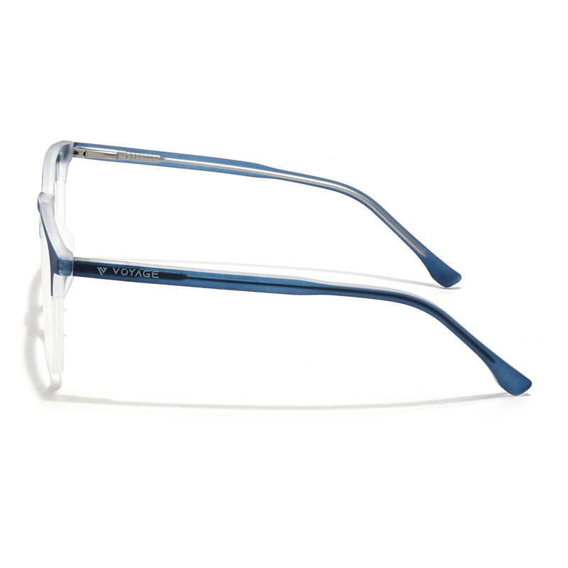 Voyage Thin Navy Blue & Transparent Square Eyeglasses for Men & Women (28806MG6525-C6)