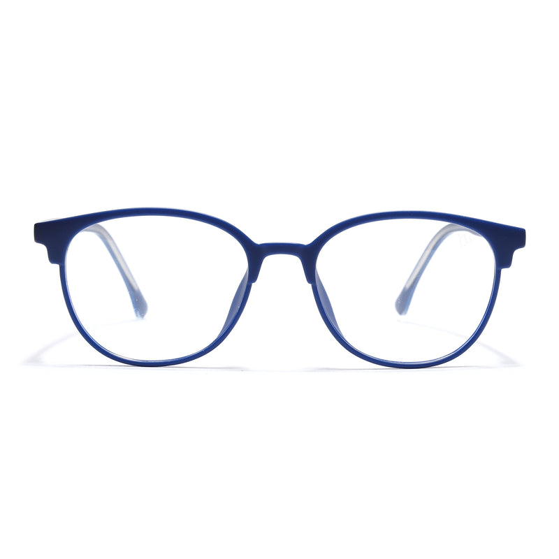Voyage Thin Blue Round Eyeglasses for Men & Women (28810FMG7586)