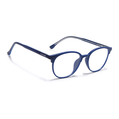 Voyage Thin Blue Round Eyeglasses for Men & Women (28810FMG7586)