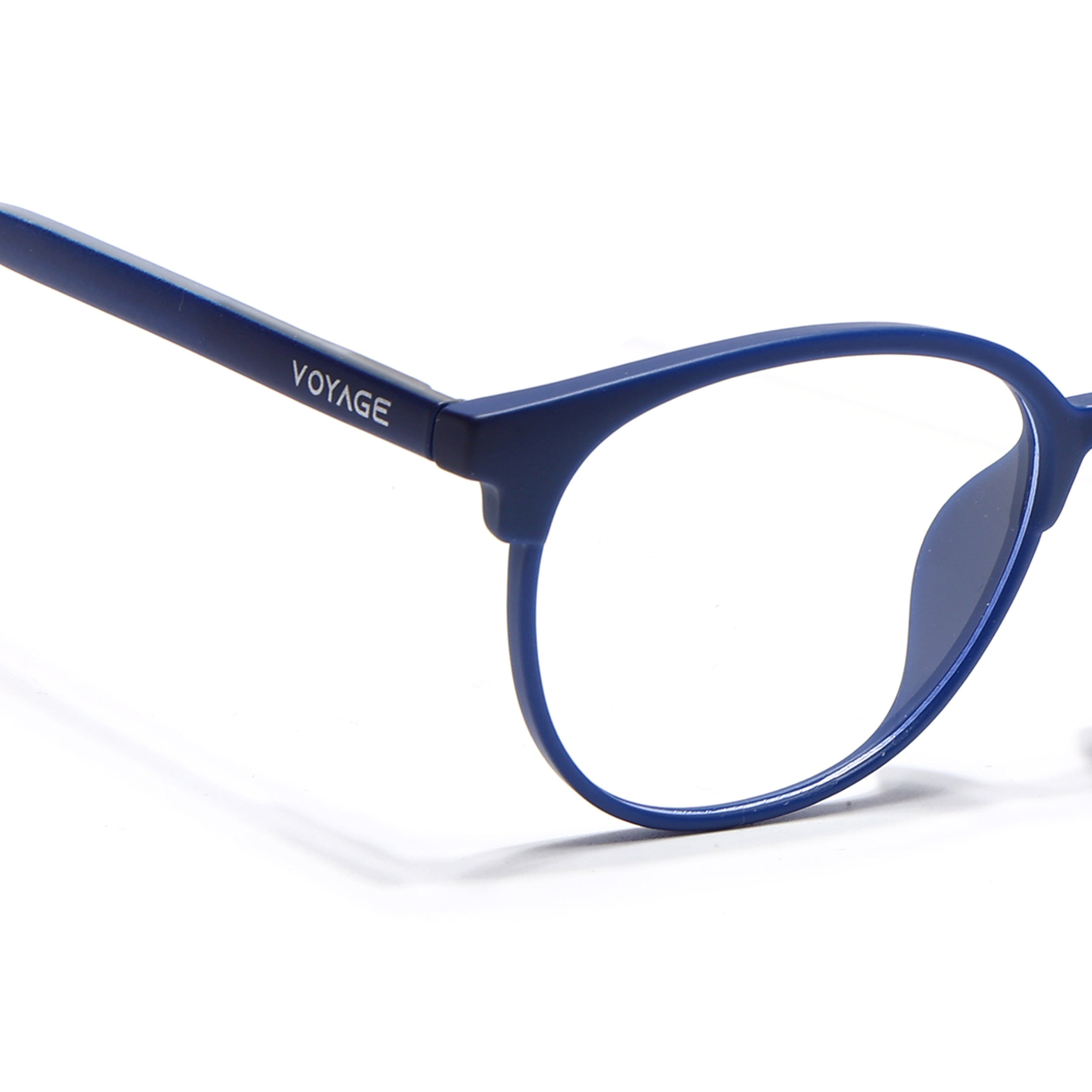 Voyage Thin Blue Round Eyeglasses for Men & Women (28810FMG7586)