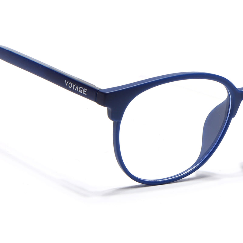 Voyage Thin Blue Round Eyeglasses for Men & Women (28810FMG7586)
