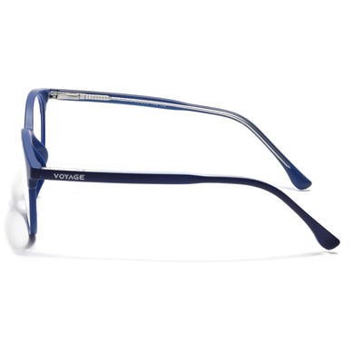 Voyage Thin Blue Round Eyeglasses for Men & Women (28810FMG7586)