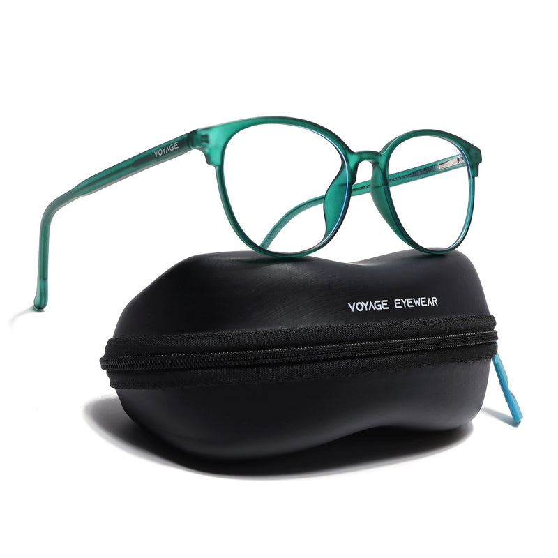 Voyage Thin Green Round Eyeglasses for Men & Women (28810FMG7587)