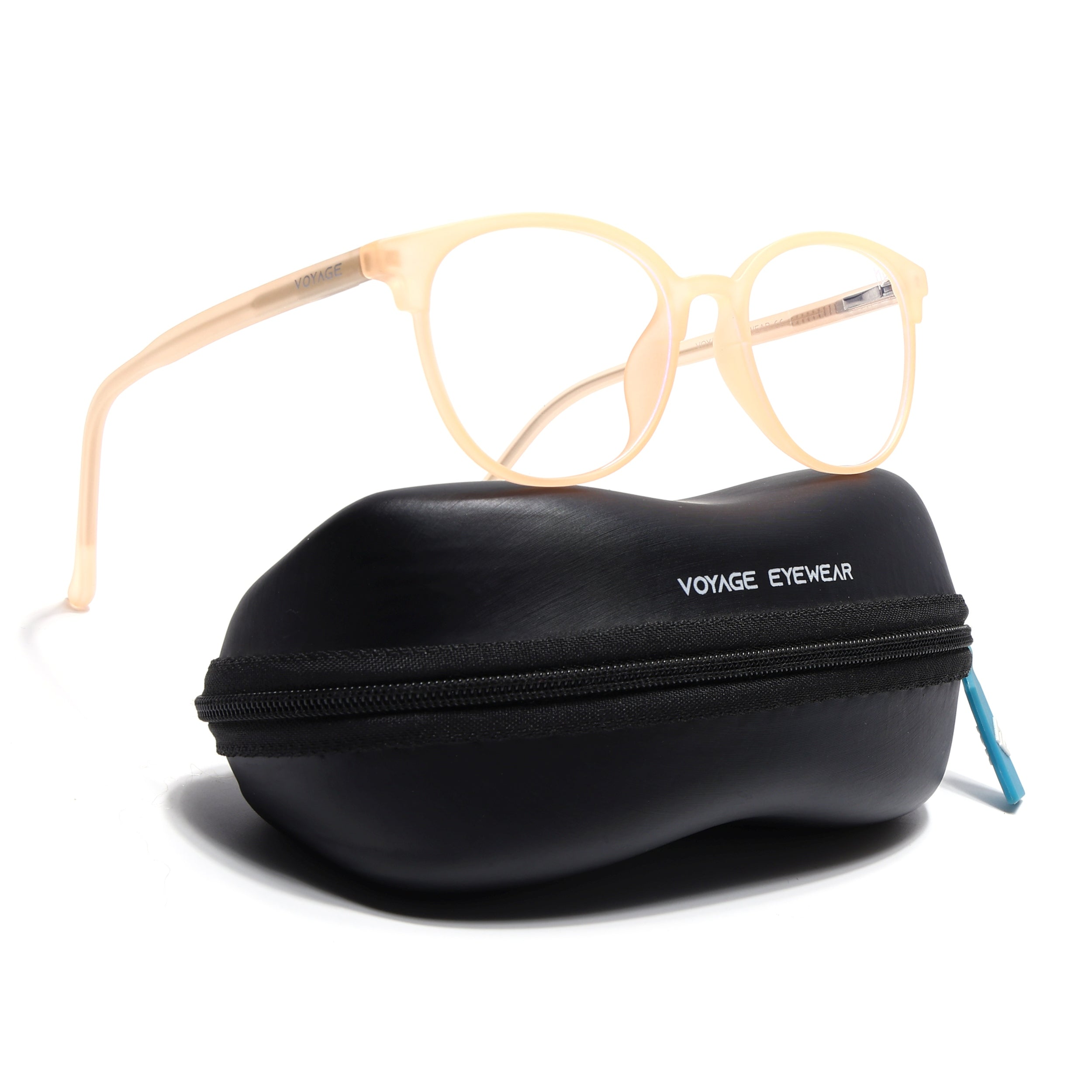 Voyage Thin Peach Round Eyeglasses for Men & Women (28810FMG7588)