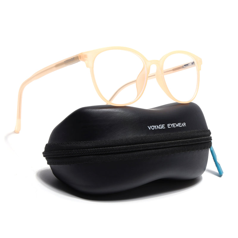 Voyage Thin Peach Round Eyeglasses for Men & Women (28810FMG7588)