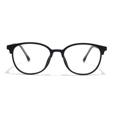 Voyage Black Oval Eyeglasses for Men & Women (28810MG6527-C1)