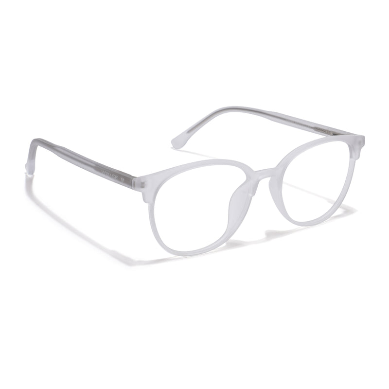 Voyage Thin Matt Transparent Oval Eyeglasses for Men & Women (28810MG6528-C2)