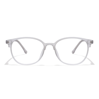 Voyage Thin Light Grey Oval Eyeglasses for Men & Women (28810MG6529-C3)