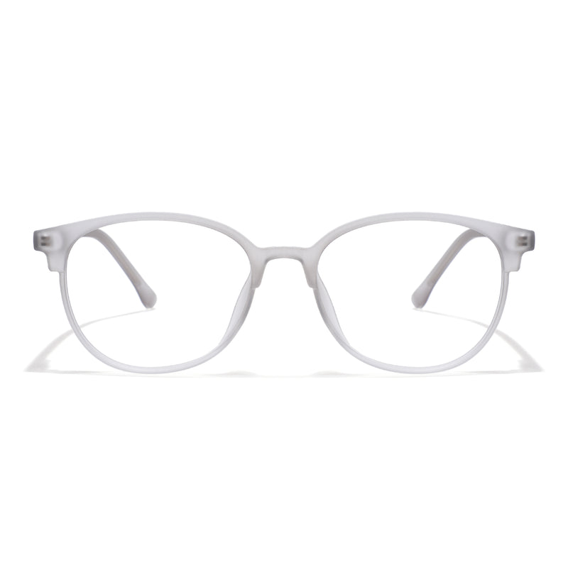 Voyage Thin Light Grey Oval Eyeglasses for Men & Women (28810MG6529-C3)