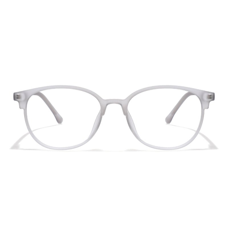 Voyage Light Grey Oval Eyeglasses for Men & Women (28810MG6529-C3)