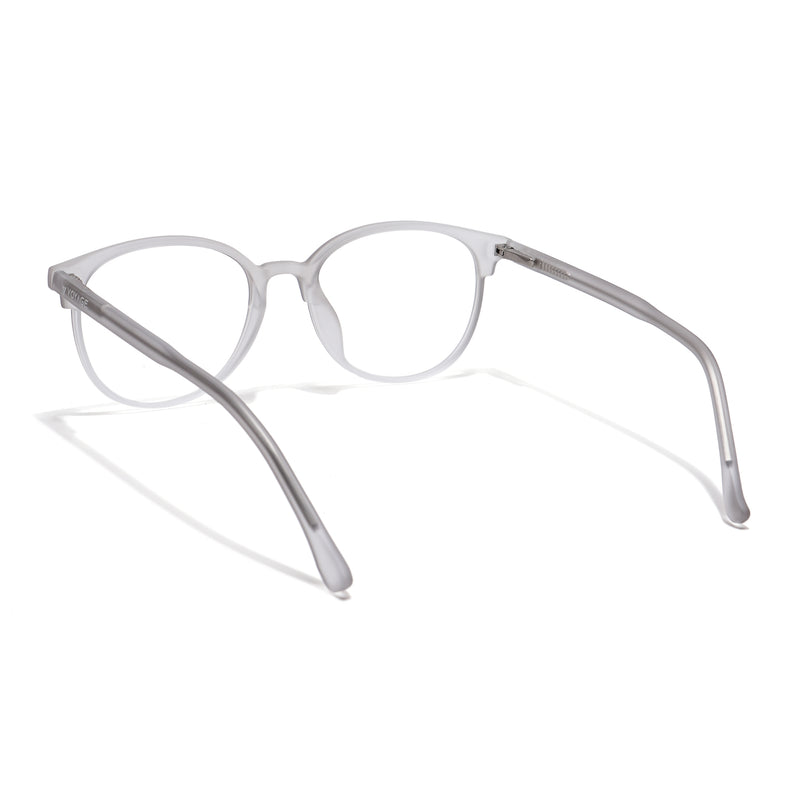 Voyage Thin Light Grey Oval Eyeglasses for Men & Women (28810MG6529-C3)