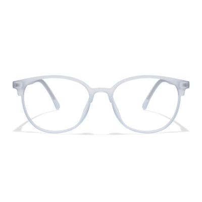 Voyage Thin Light Blue Oval Eyeglasses for Men & Women (28810MG6530-C4)