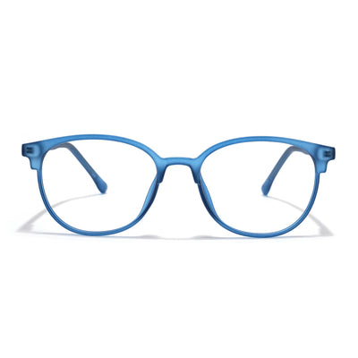Voyage Thin Navy Blue Oval Eyeglasses for Men & Women (28810MG6531-C5)