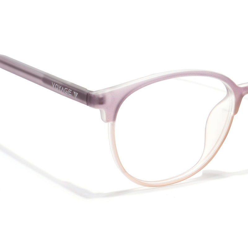 Voyage Thin Light Purple Oval Eyeglasses for Men & Women (28810MG6533-C7)