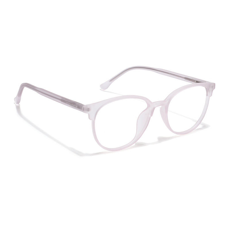 Voyage Thin Light Pink Oval Eyeglasses for Men & Women (28810MG6534-C8)