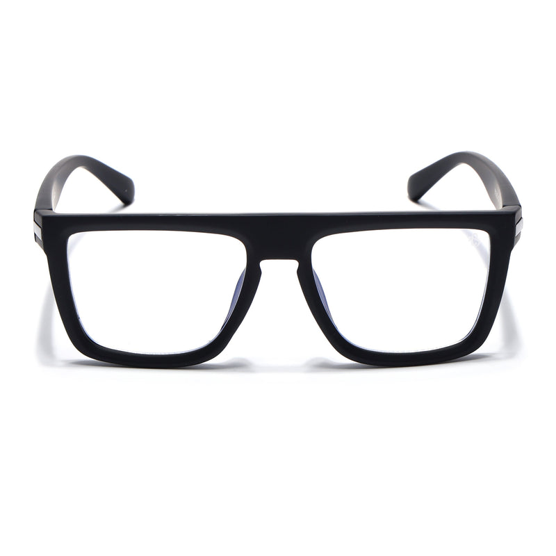 Eyejack Crossline Black Square Eyeglasses for Men & Women (2901FCL2081-C1)