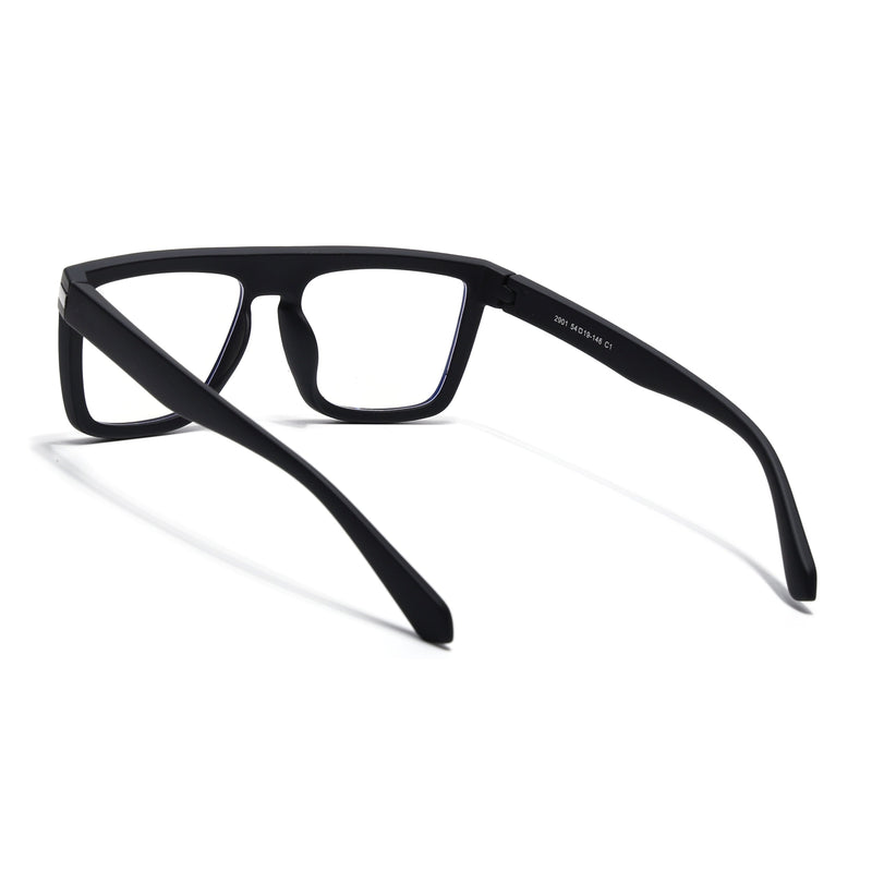 Eyejack Crossline Black Square Eyeglasses for Men & Women (2901FCL2081-C1)