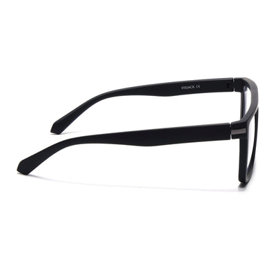 Eyejack Crossline Black Square Eyeglasses for Men & Women (2901FCL2081-C1)