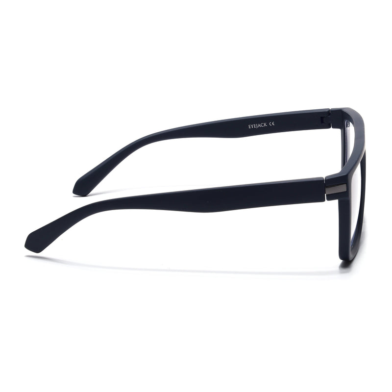 Eyejack Crossline Navy Blue Square Eyeglasses for Men & Women (2901FCL2083-C3)