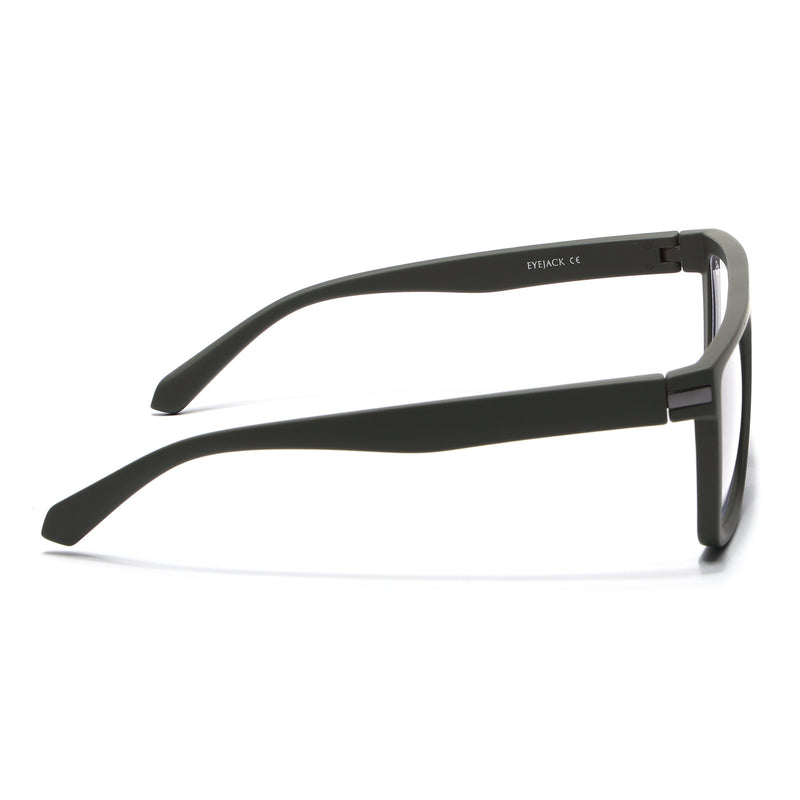 Eyejack Crossline Green Square Eyeglasses for Men & Women (2901FCL2085-C5)
