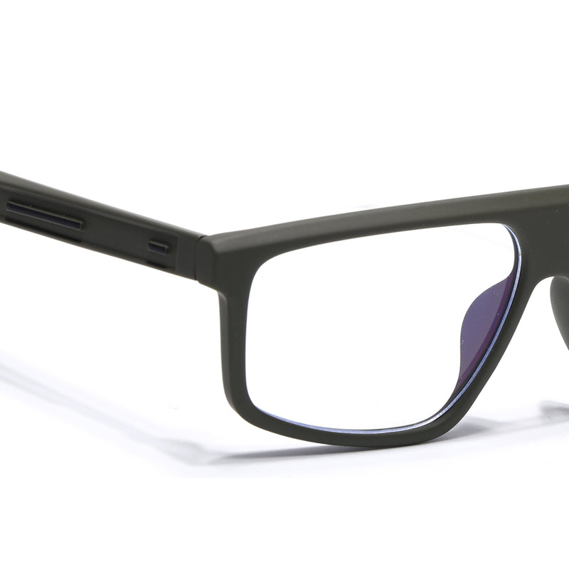 Eyejack Crossline Green Rectangle Eyeglasses for Men & Women (2902FCL2091-C5)