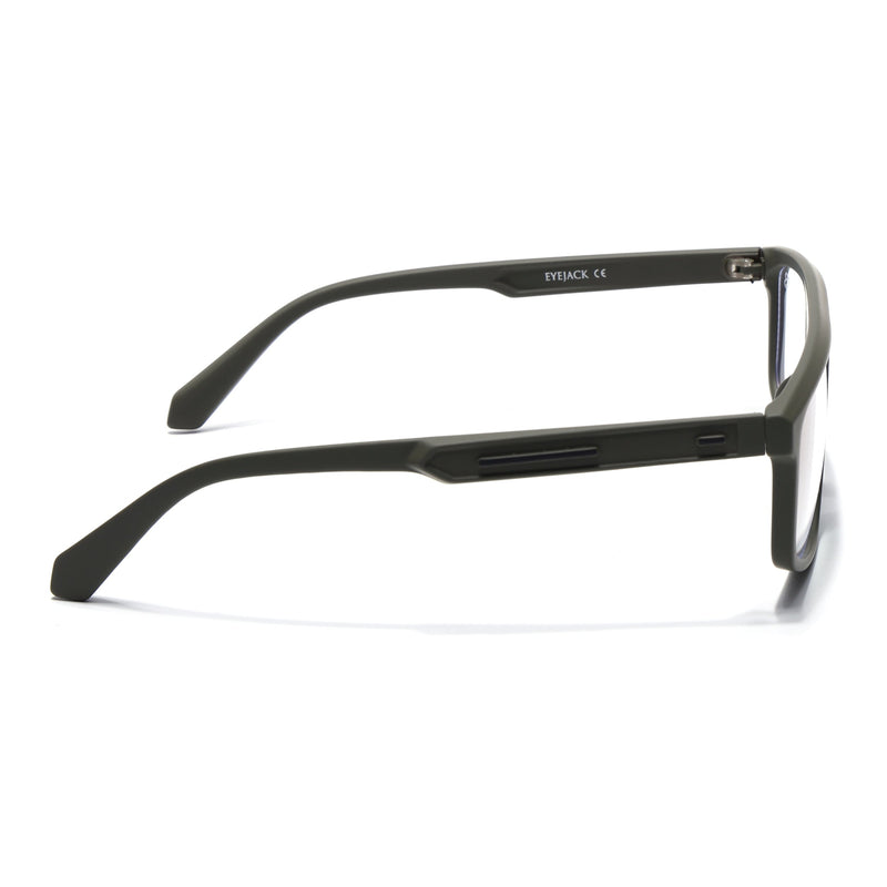 Eyejack Crossline Green Rectangle Eyeglasses for Men & Women (2902FCL2091-C5)