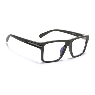 Eyejack Crossline Green Square Eyeglasses for Men & Women (2903FCL2097-C5)