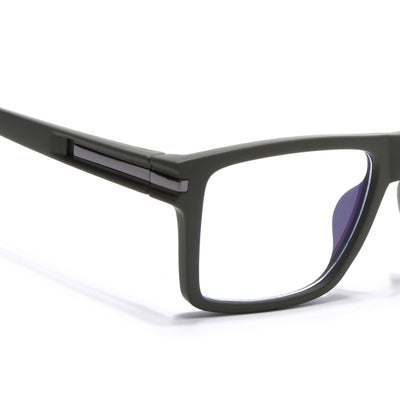Eyejack Crossline Green Square Eyeglasses for Men & Women (2903FCL2097-C5)