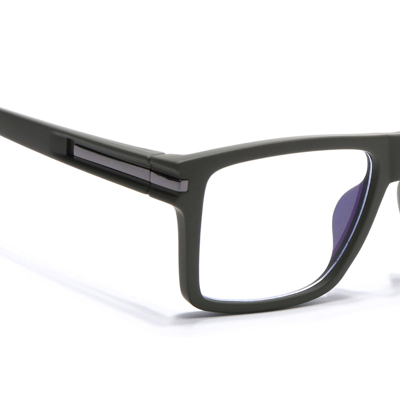 Eyejack Crossline Green Square Eyeglasses for Men & Women (2903FCL2097-C5)