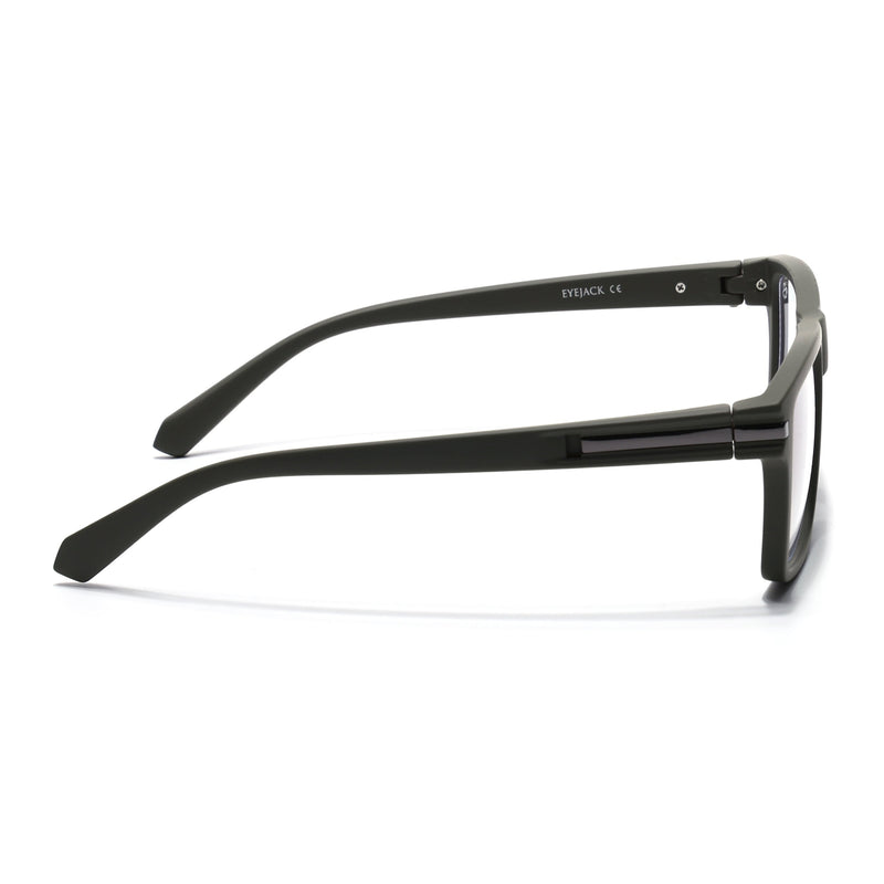 Eyejack Crossline Green Square Eyeglasses for Men & Women (2903FCL2097-C5)