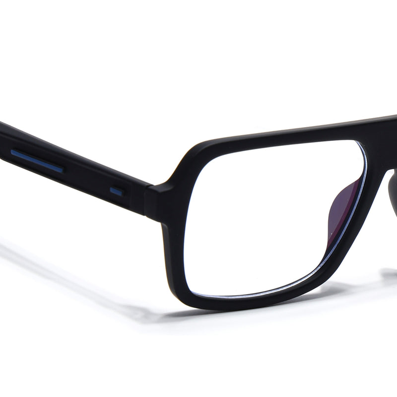 Eyejack Crossline Black Wayfarer Eyeglasses for Men & Women (2904FCL2099-C1)