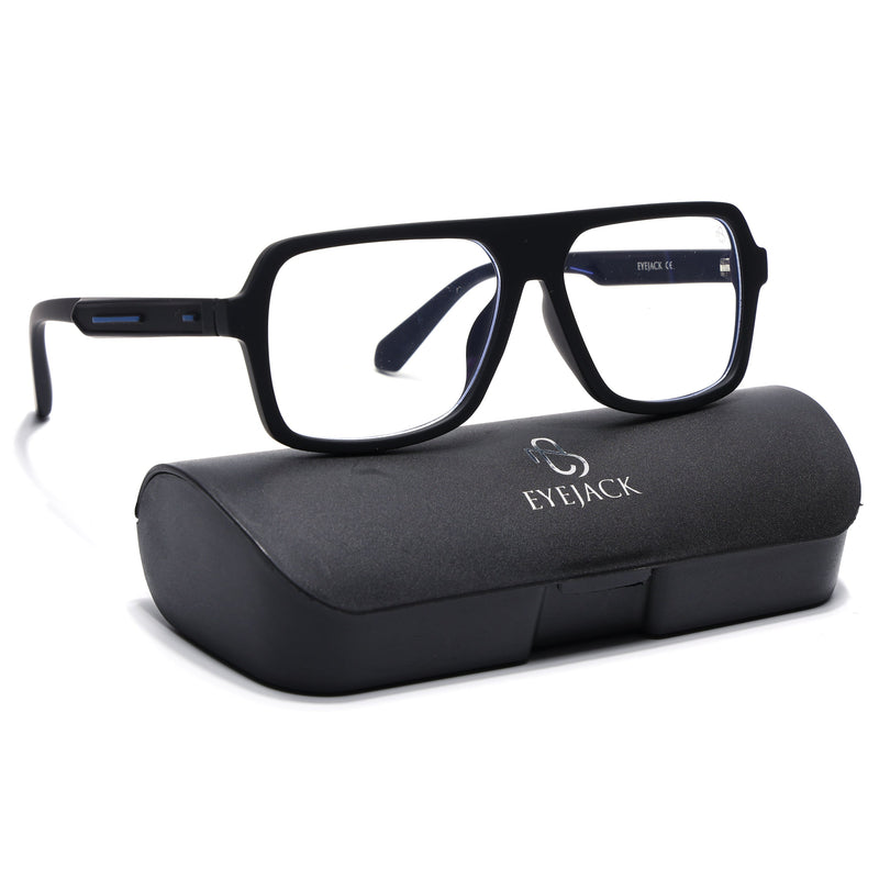 Eyejack Crossline Black Wayfarer Eyeglasses for Men & Women (2904FCL2099-C1)