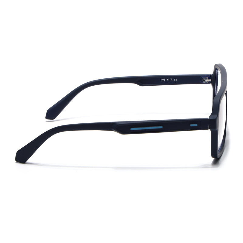 Eyejack Crossline Navy Blue Wayfarer Eyeglasses for Men & Women (2904FCL2101-C3)