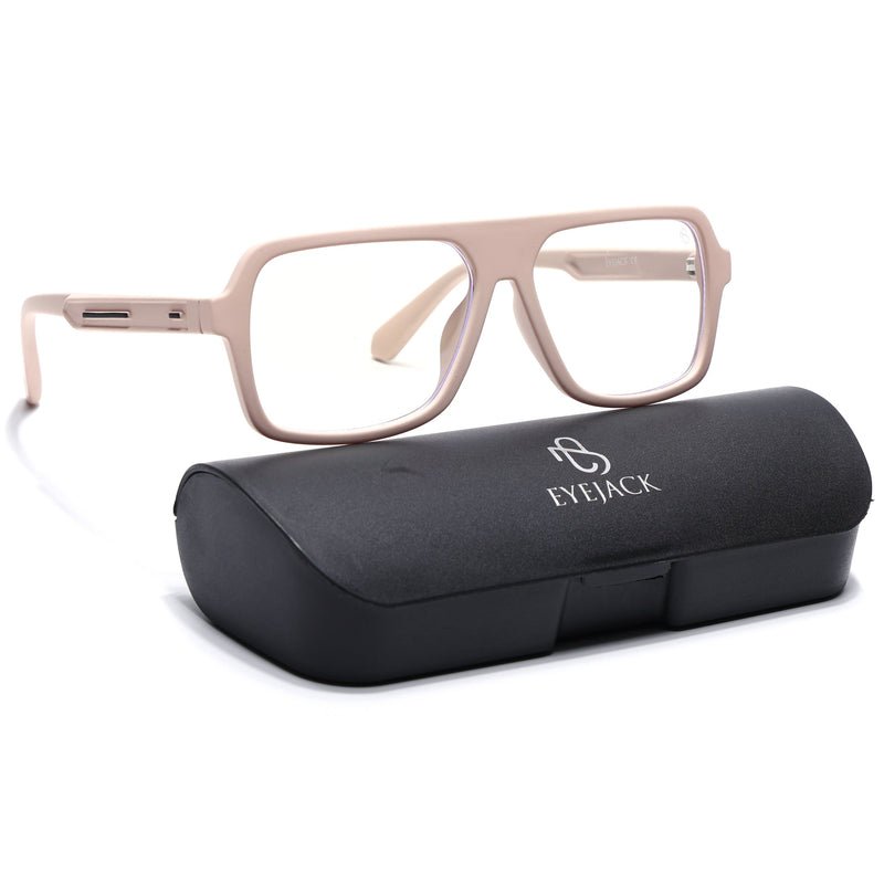 Eyejack Crossline Cream Wayfarer Eyeglasses for Men & Women (2904FCL2104-C6)