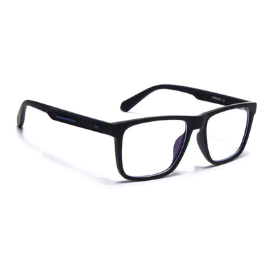 Eyejack Crossline Black Square Eyeglasses for Men & Women (2905FCL2105-C1)