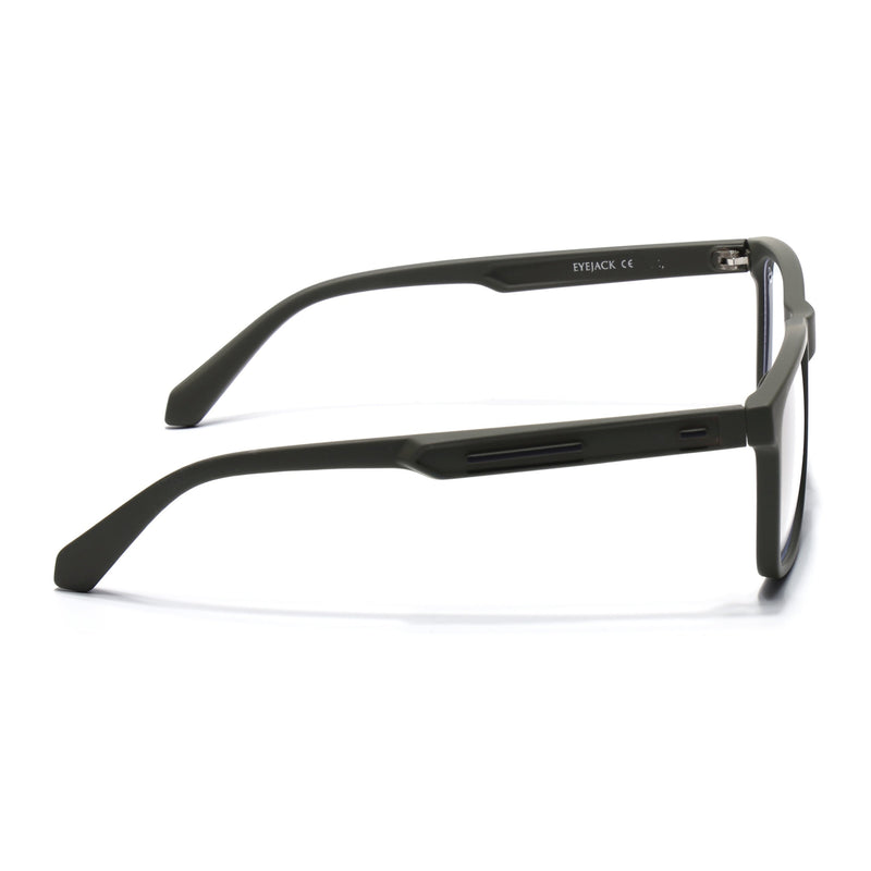 Eyejack Crossline Green Square Eyeglasses for Men & Women (2905FCL2109-C5)