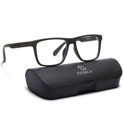 Eyejack Crossline Green Square Eyeglasses for Men & Women (2905FCL2109-C5)