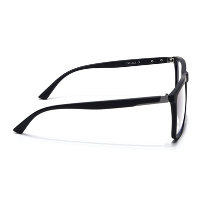 Eyejack Crossline Black Square Eyeglasses for Men & Women (2906FCL2111-C1)