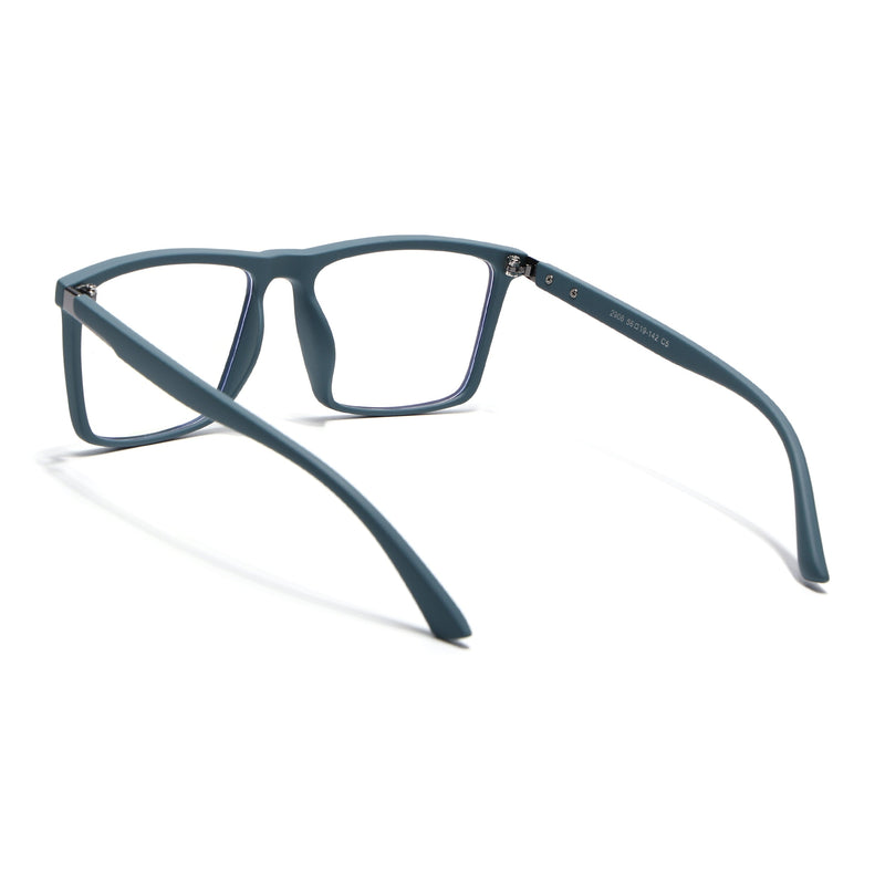 Eyejack Crossline Blue Square Eyeglasses for Men & Women (2906FCL2114-C4)