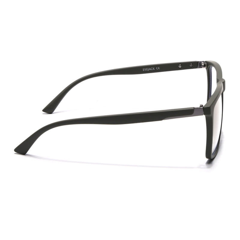 Eyejack Crossline Green Square Eyeglasses for Men & Women (2906FCL2115-C5)