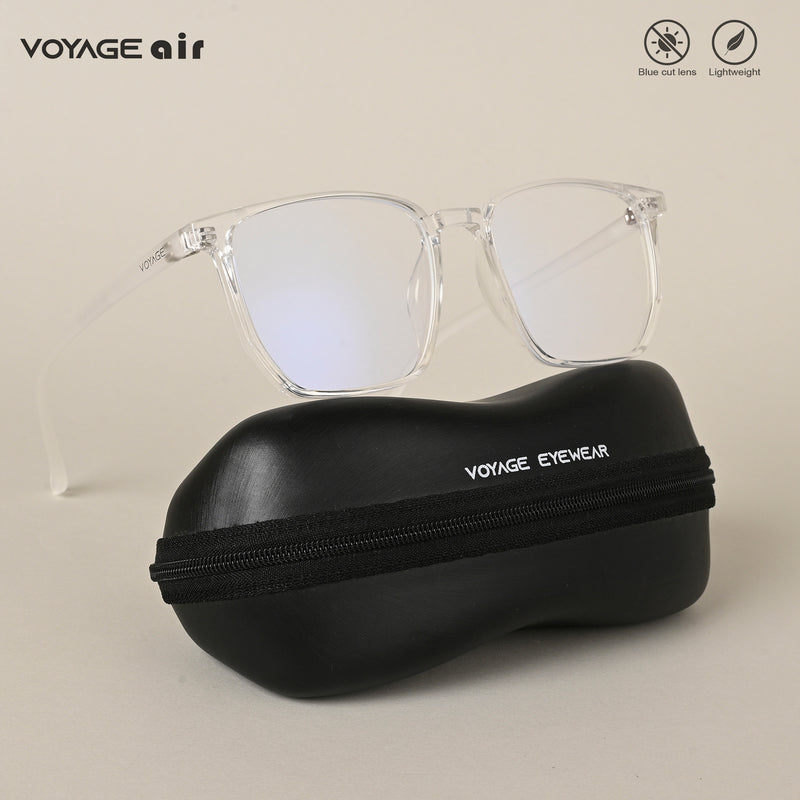 Voyage Air Clear Square Eyeglasses for Men & Women (88013MG4559-C3)