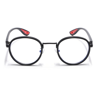 Voyage Black Round Eyeglasses for Men & Women (2#MG6668-C1)