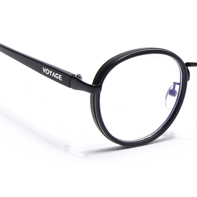 Pilot | Black Round Eyeglasses for Men & Women | 2