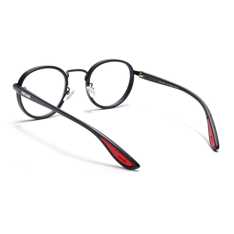 Voyage Black Round Eyeglasses for Men & Women (2