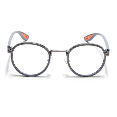 Voyage Silver & Black Round Eyeglasses for Men & Women (2#MG6670-C3)